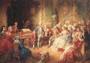 antonin dvorak the young mozart being presented by joseph ii to his wife, the empress maria theresa oil on canvas